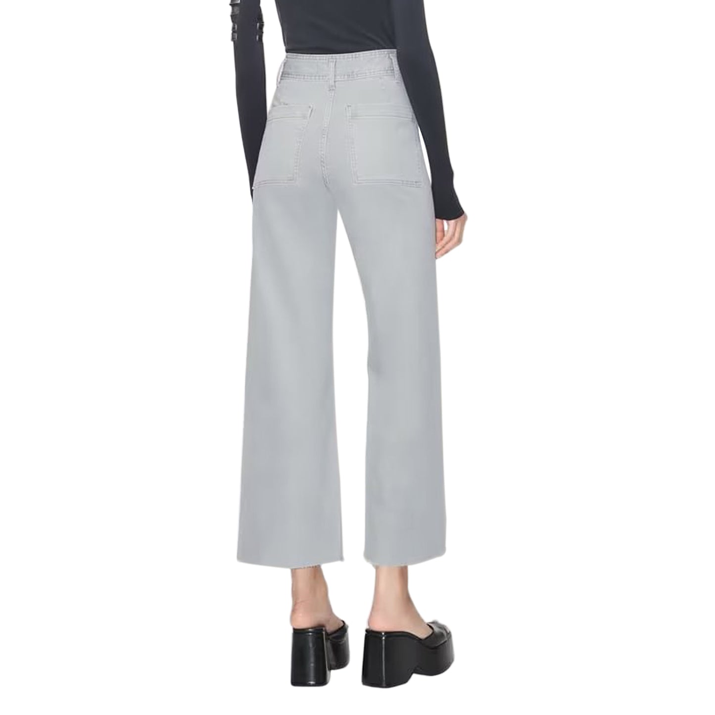 High Rise Wide Leg Jean | Grey