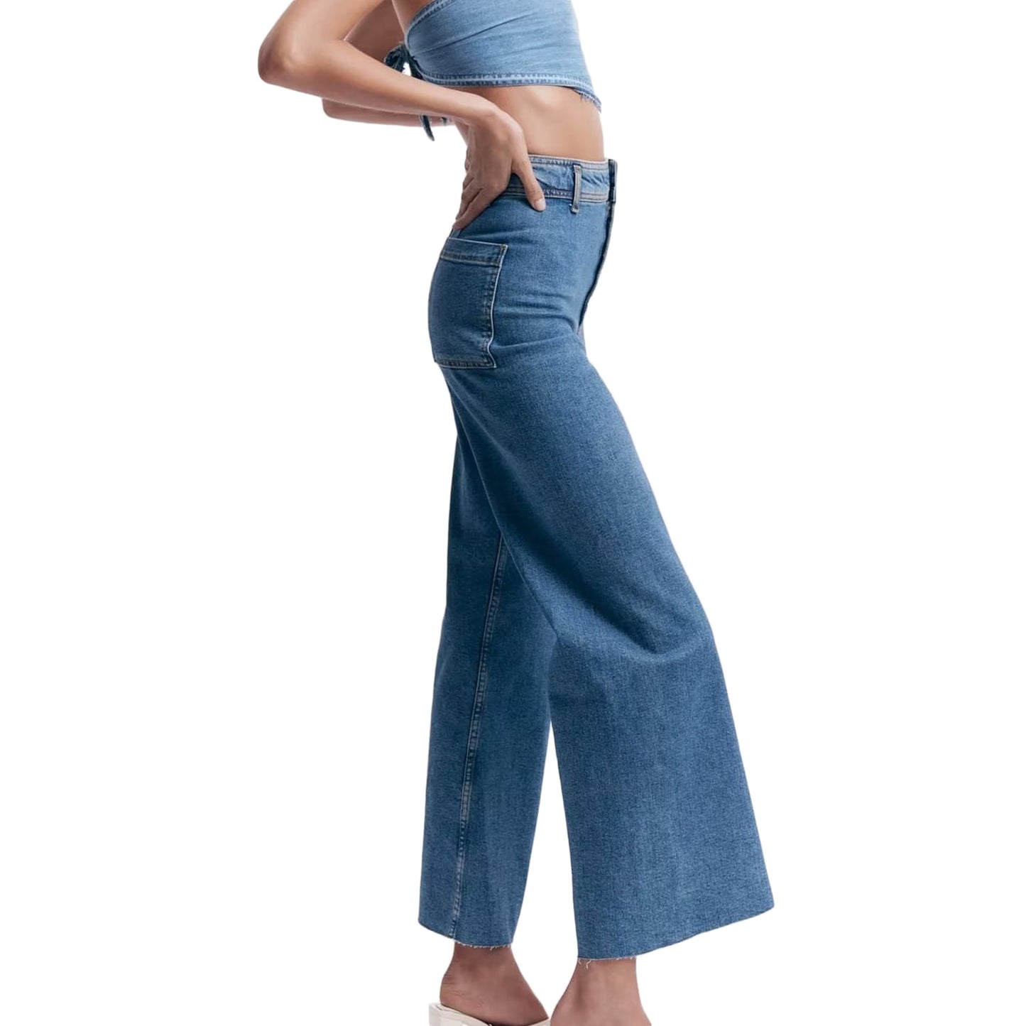 High Rise Wide Leg Jean | Blue