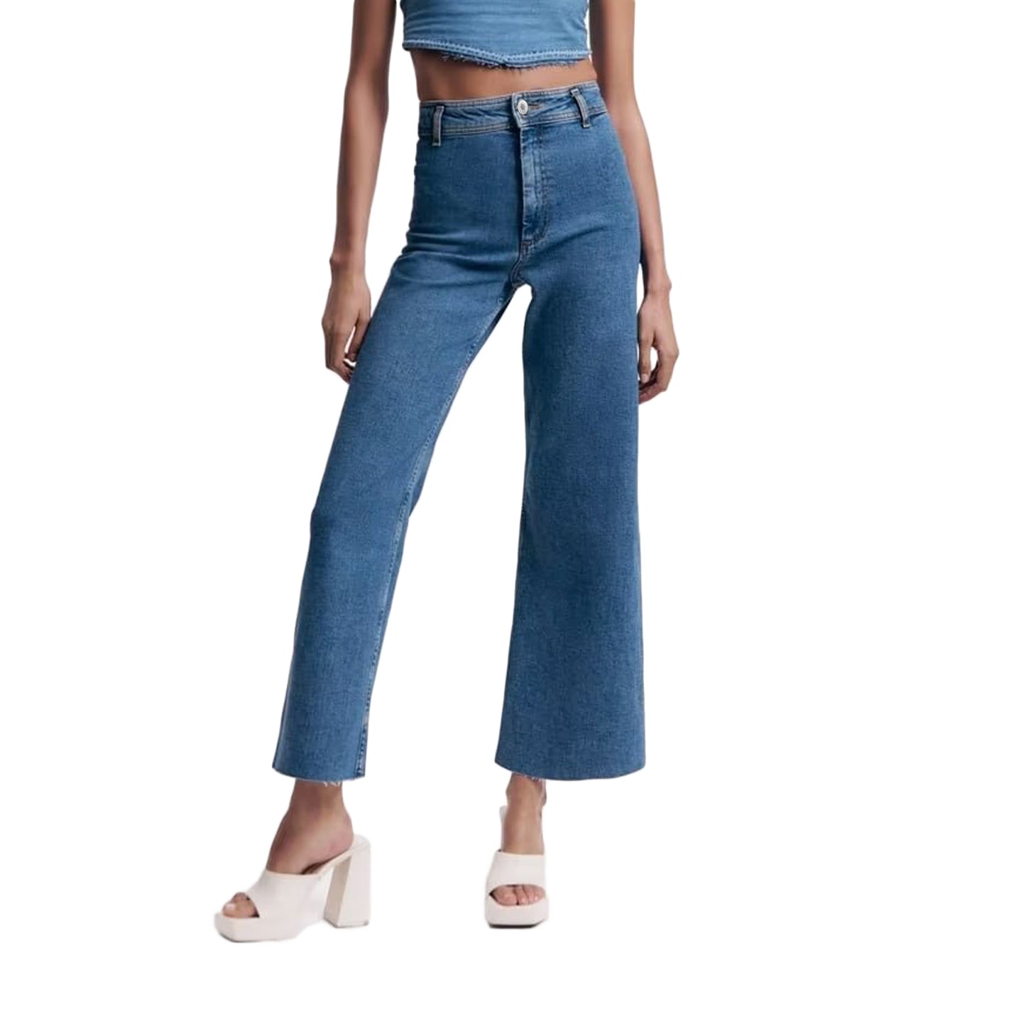 High Rise Wide Leg Jean | Blue