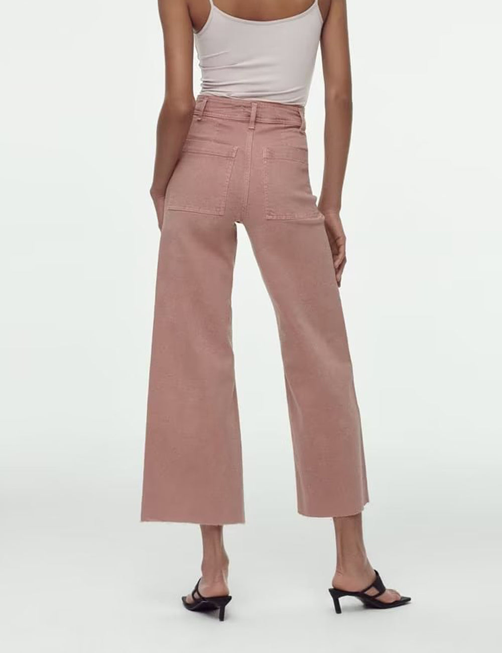 High Rise Wide Leg Jean | Dark Pink