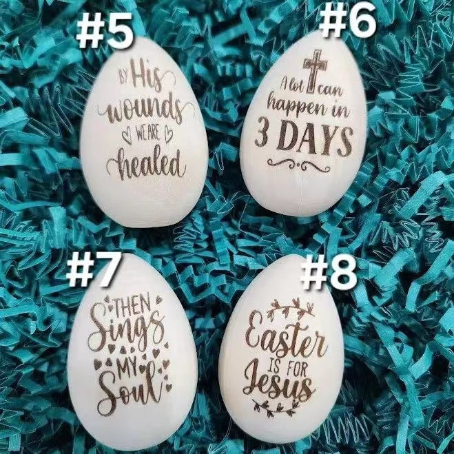 17 Styles Easter Wooden Eggs | HE IS RISEN