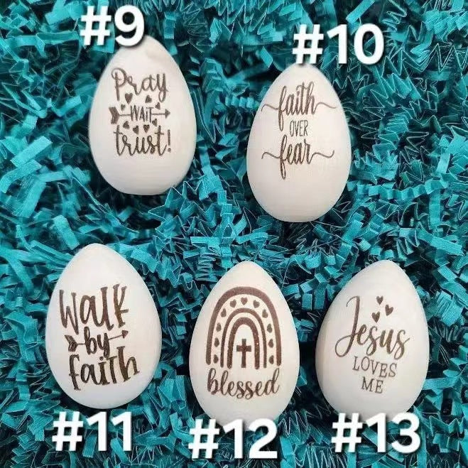 17 Styles Easter Wooden Eggs | HE IS RISEN