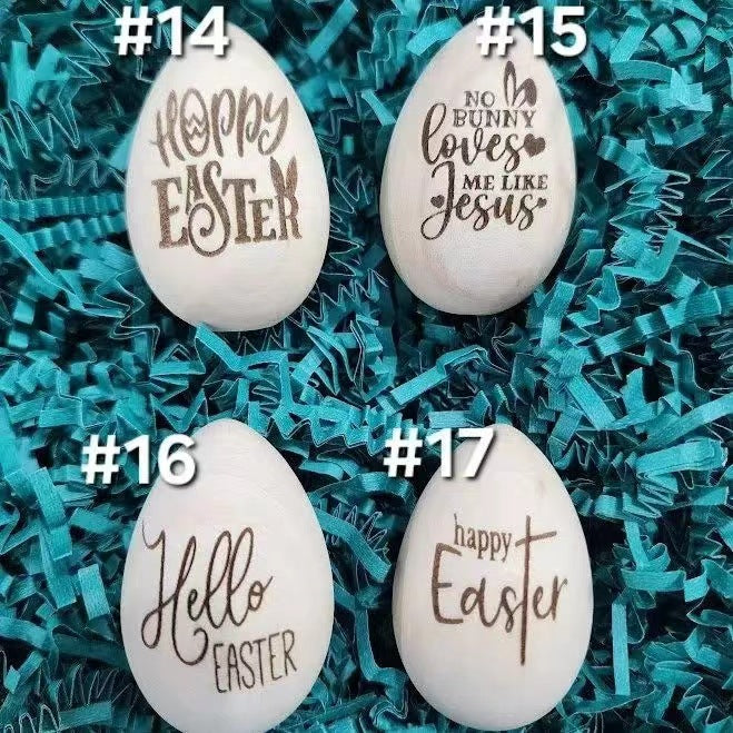 17 Styles Easter Wooden Eggs | HE IS RISEN