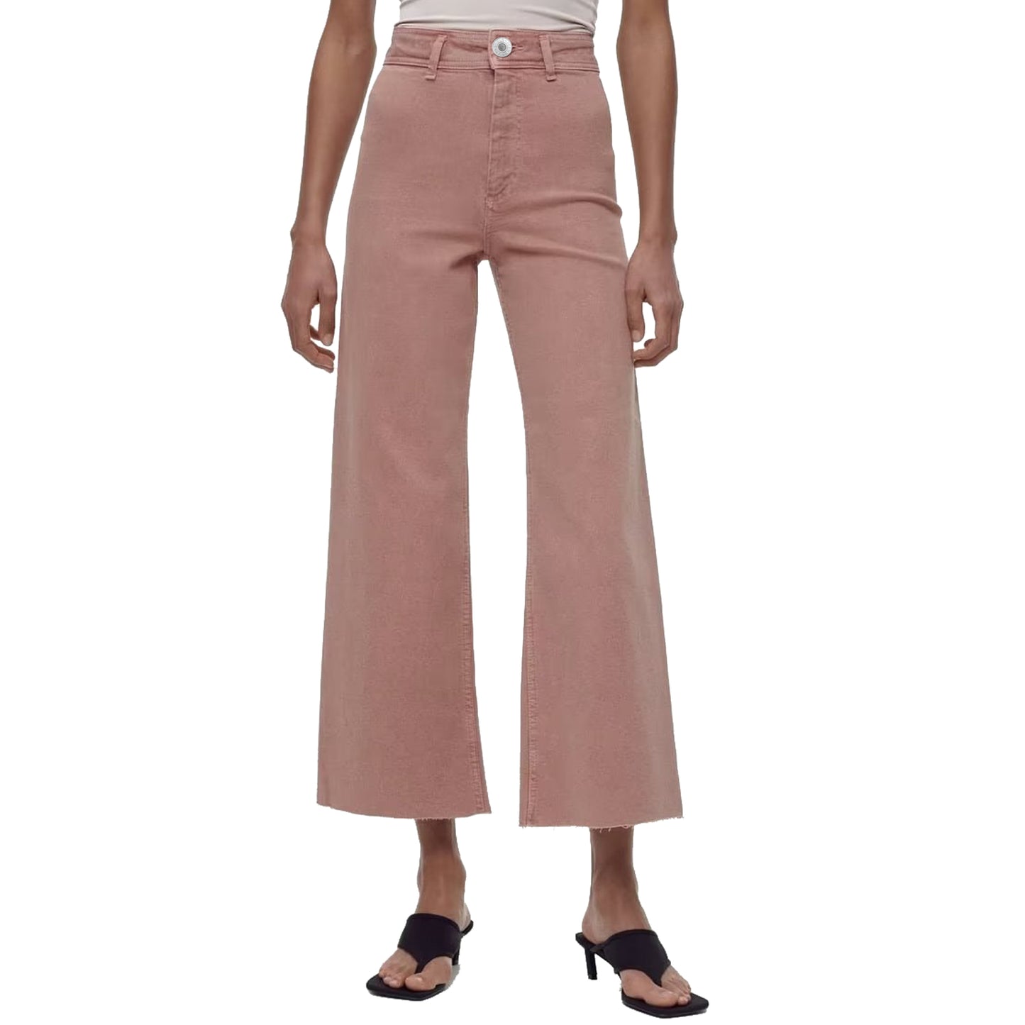 High Rise Wide Leg Jean | Dark Pink