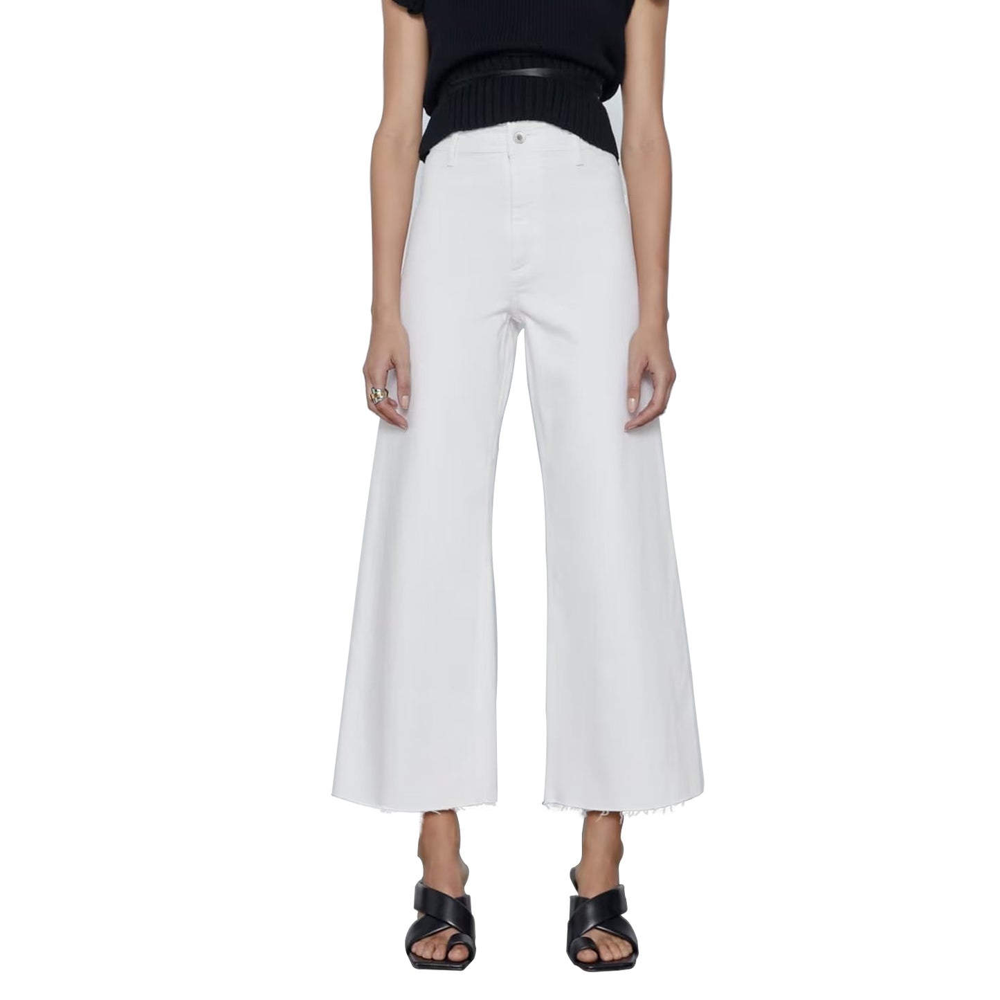 High Rise Wide Leg Jean | White